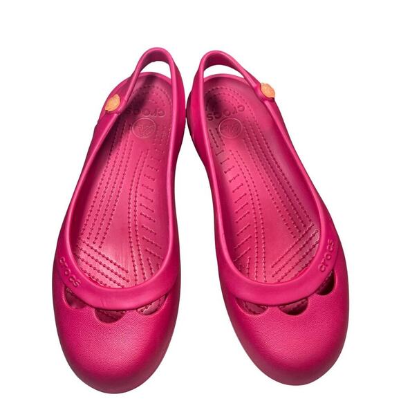 Crocs Hot Pink Slingbacks Size 10 - Picture 3 of 8